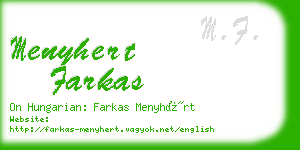 menyhert farkas business card